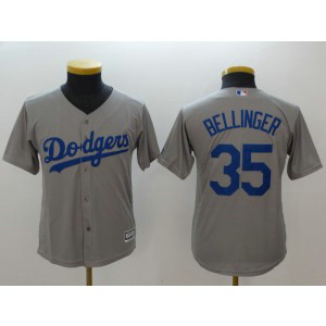 MLB Dodgers 35 Cody Bellinger Gray Cool Base Youth Jersey MLB Dodgers 35 Cody Bellinger Gray Cool Base Youth Jersey
