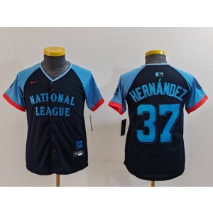 MLB Dodgers 37 Hernandez Black 2024 All-Star Nike Cool Base Youth Jersey MLB Dodgers 37 Hernandez Black 2024 All-Star Nike Cool Base Youth Jersey