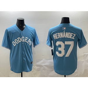 MLB Dodgers 37 Hernandez Blue Blue Nike Cool Base Men Jersey MLB Dodgers 37 Hernandez Blue Blue Nike Cool Base Men Jersey