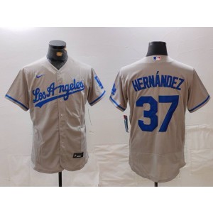 MLB Dodgers 37 Hernandez Grey Nike Flexbase Men Jersey MLB Dodgers 37 Hernandez Grey Nike Flexbase Men Jersey