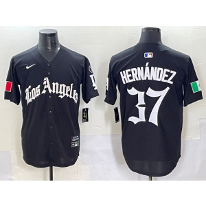 MLB Dodgers 37 Hernandez New Black Mexico Nike Cool Base Men Jersey MLB Dodgers 37 Hernandez New Black Mexico Nike Cool Base Men Jersey