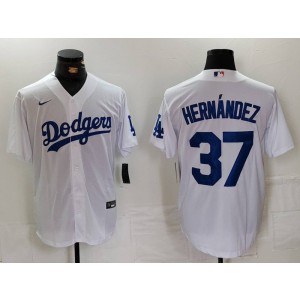 MLB Dodgers 37 Hernandez White Nike Cool Base Men Jersey MLB Dodgers 37 Hernandez White Nike Cool Base Men Jersey