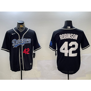 MLB Dodgers 42 Jackie Robinson Black Cool Base Men Jersey MLB Dodgers 42 Jackie Robinson Black Cool Base Men Jersey