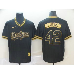 MLB Dodgers 42 Jackie Robinson Black Gold Nike Cooperstown Legend V Neck Men Jersey MLB Dodgers 42 Jackie Robinson Black Gold Nike Cooperstown Legend V Neck Men Jersey