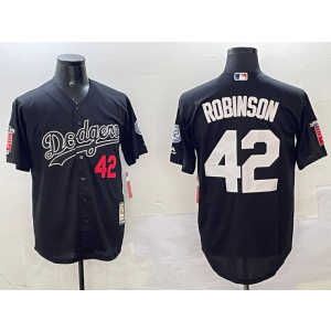 MLB Dodgers 42 Jackie Robinson Black Nike Cool Base Men Jersey MLB Dodgers 42 Jackie Robinson Black Nike Cool Base Men Jersey
