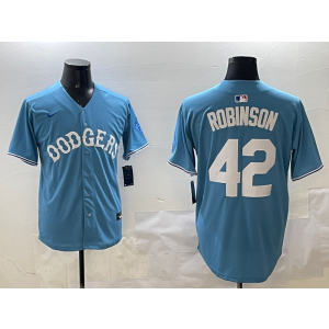 MLB Dodgers 42 Jackie Robinson Blue Nike Cool Base Men Jersey MLB Dodgers 42 Jackie Robinson Blue Nike Cool Base Men Jersey