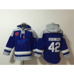 MLB Dodgers 42 Jackie Robinson Blue Pullover Hoodie MLB Dodgers 42 Jackie Robinson Blue Pullover Hoodie