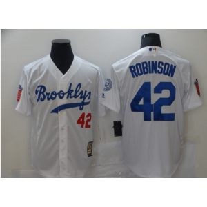 MLB Dodgers 42 Jackie Robinson White Throwback Cool Base Men Jersey MLB Dodgers 42 Jackie Robinson White Throwback Cool Base Men Jersey