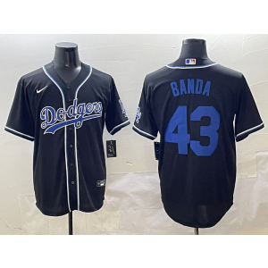 MLB Dodgers 43 Banda Black Blue Nike Cool Base Men Jersey MLB Dodgers 43 Banda Black Blue Nike Cool Base Men Jersey