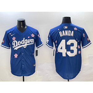 MLB Dodgers 43 Banda Blue 2025 Tokyo Series Nike Cool Base Men Jersey MLB Dodgers 43 Banda Blue 2025 Tokyo Series Nike Cool Base Men Jersey