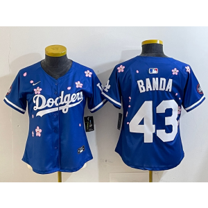 MLB Dodgers 43 Banda Blue 2025 Tokyo Series Nike Cool Base Youth Jersey MLB Dodgers 43 Banda Blue 2025 Tokyo Series Nike Cool Base Youth Jersey