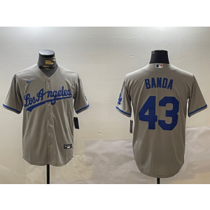 MLB Dodgers 43 Banda Grey Nike Cool Base Men Jersey MLB Dodgers 43 Banda Grey Nike Cool Base Men Jersey