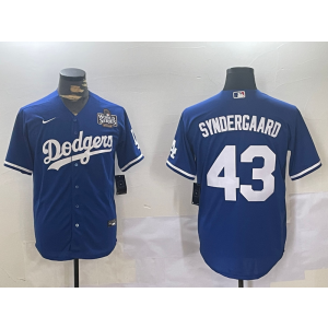 MLB Dodgers 43 Syndergaard Blue 2024 World Series Nike Cool Base Men Jersey MLB Dodgers 43 Syndergaard Blue 2024 World Series Nike Cool Base Men Jersey