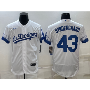 MLB Dodgers 43 Syndergaard White 2020 City Connect Flexbase Men Jersey MLB Dodgers 43 Syndergaard White 2020 City Connect Flexbase Men Jersey