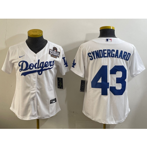 MLB Dodgers 43 Syndergaard White 2024 World Series Nike Cool Base Women Jersey MLB Dodgers 43 Syndergaard White 2024 World Series Nike Cool Base Women Jersey