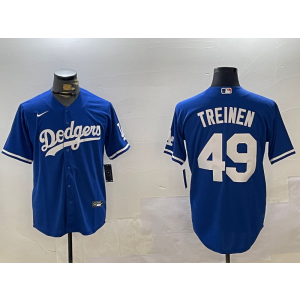 MLB Dodgers 49 Treinen Blue Nike Cool Base Men Jersey MLB Dodgers 49 Treinen Blue Nike Cool Base Men Jersey