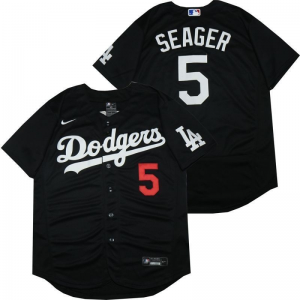 MLB Dodgers 5 Corey Seager Black Nike Cool Base Men Jersey MLB Dodgers 5 Corey Seager Black Nike Cool Base Men Jersey