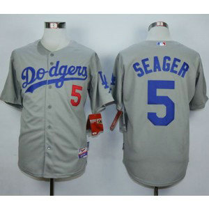 MLB Dodgers 5 Corey Seager Grey Cool Base Men Jersey MLB Dodgers 5 Corey Seager Grey Cool Base Men Jersey