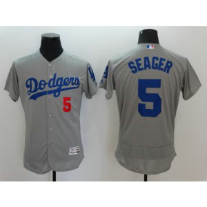MLB Dodgers 5 Corey Seager Grey Flexbase Men JerseyS MLB Dodgers 5 Corey Seager Grey Flexbase Men JerseyS
