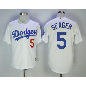 MLB Dodgers 5 Corey Seager White Cool Base Men Jersey MLB Dodgers 5 Corey Seager White Cool Base Men Jersey