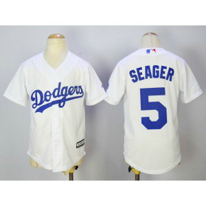MLB Dodgers 5 Corey Seager White Cool Base Youth Jersey MLB Dodgers 5 Corey Seager White Cool Base Youth Jersey