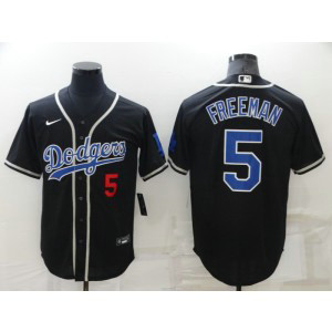 MLB Dodgers 5 Freddie Freeman Black Blue Nike Cool Base Men Jersey MLB Dodgers 5 Freddie Freeman Black Blue Nike Cool Base Men Jersey