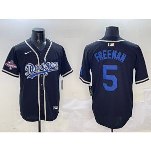 MLB Dodgers 5 Freddie Freeman Black Nike Cool Base Men Jersey MLB Dodgers 5 Freddie Freeman Black Nike Cool Base Men Jersey