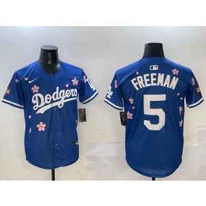 MLB Dodgers 5 Freddie Freeman Blue 2025 Tokyo Series Nike Cool Base Men Jersey MLB Dodgers 5 Freddie Freeman Blue 2025 Tokyo Series Nike Cool Base Men Jersey
