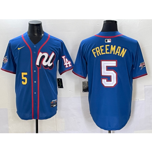 MLB Dodgers 5 Freddie Freeman Blue National League 2025 All Star Nike Cool Base Men Jersey MLB Dodgers 5 Freddie Freeman Blue National League 2025 All Star Nike Cool Base Men Jersey