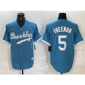 MLB Dodgers 5 Freddie Freeman Blue Nike Cool Base Men Jersey MLB Dodgers 5 Freddie Freeman Blue Nike Cool Base Men Jersey