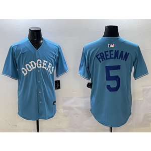 MLB Dodgers 5 Freddie Freeman Blue Nike Cool Base Men Jersey MLB Dodgers 5 Freddie Freeman Blue Nike Cool Base Men Jersey