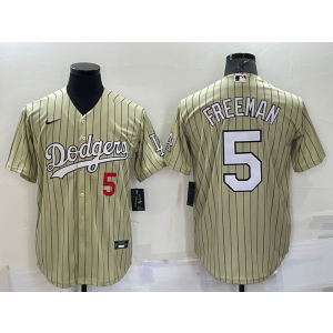 MLB Dodgers 5 Freddie Freeman Cream Nike Coole Base Men Jersey MLB Dodgers 5 Freddie Freeman Cream Nike Coole Base Men Jersey