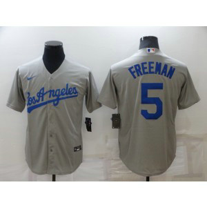 MLB Dodgers 5 Freddie Freeman Grey Nike Cool Base Men Jersey MLB Dodgers 5 Freddie Freeman Grey Nike Cool Base Men Jersey