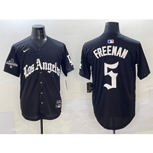 MLB Dodgers 5 Freddie Freeman New Black Nike Cool Base Men Jersey MLB Dodgers 5 Freddie Freeman New Black Nike Cool Base Men Jersey