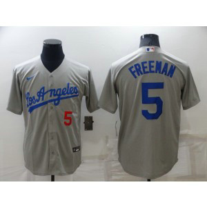 MLB Dodgers 5 Freddie Freeman Nike Grey Cool Base Men Jersey MLB Dodgers 5 Freddie Freeman Nike Grey Cool Base Men Jersey