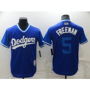 MLB Dodgers 5 Freddie Freeman Royal Throwback Men Jersey MLB Dodgers 5 Freddie Freeman Royal Throwback Men Jersey