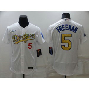 MLB Dodgers 5 Freddie Freeman White Gold Nike FlexBase Men Jersey MLB Dodgers 5 Freddie Freeman White Gold Nike FlexBase Men Jersey