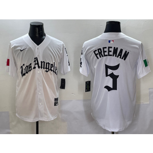 MLB Dodgers 5 Freddie Freeman White Nike Cool Base Men Jersey MLB Dodgers 5 Freddie Freeman White Nike Cool Base Men Jersey