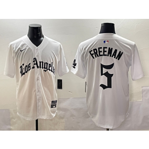 MLB Dodgers 5 Freeman White New Nike Cool Base Men Jersey MLB Dodgers 5 Freeman White New Nike Cool Base Men Jersey
