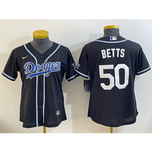 MLB Dodgers 50 Betts Black Nike Cool Base Women Jersey MLB Dodgers 50 Betts Black Nike Cool Base Women Jersey