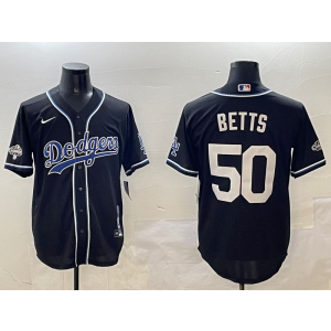 MLB Dodgers 50 Betts Black World Series Champion Nike Cool Base Men Jersey MLB Dodgers 50 Betts Black World Series Champion Nike Cool Base Men Jersey