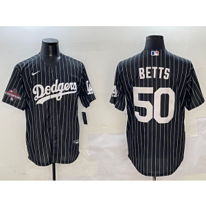 MLB Dodgers 50 Mookie Betts Black 2024 Wolrd Series Champion Nike Cool Base Men Jersey MLB Dodgers 50 Mookie Betts Black 2024 Wolrd Series Champion Nike Cool Base Men Jersey