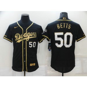 MLB Dodgers 50 Mookie Betts Black Gold Nike FlexBase Men Jersey MLB Dodgers 50 Mookie Betts Black Gold Nike FlexBase Men Jersey
