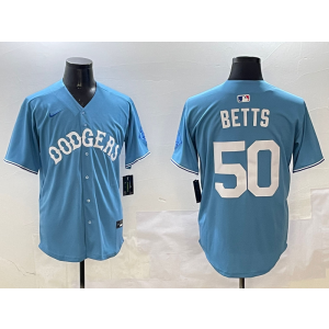 MLB Dodgers 50 Mookie Betts Blue Nike Cool Base Men Jersey 2 MLB Dodgers 50 Mookie Betts Blue Nike Cool Base Men Jersey 2