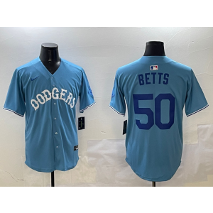 MLB Dodgers 50 Mookie Betts Blue Nike Cool Base Men Jersey MLB Dodgers 50 Mookie Betts Blue Nike Cool Base Men Jersey