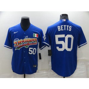 MLB Dodgers 50 Mookie Betts Blue Rainbow Nike Cool Base Men Jersey MLB Dodgers 50 Mookie Betts Blue Rainbow Nike Cool Base Men Jersey