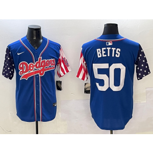 MLB Dodgers 50 Mookie Betts Blue USA Flag Nike Cool Base Men Jersey MLB Dodgers 50 Mookie Betts Blue USA Flag Nike Cool Base Men Jersey