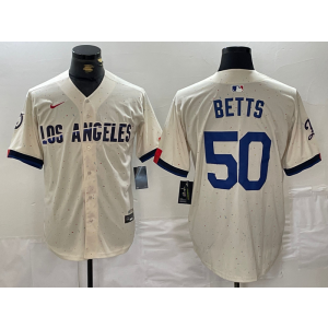 MLB Dodgers 50 Mookie Betts Cream Nike Cool Base Men Jersey MLB Dodgers 50 Mookie Betts Cream Nike Cool Base Men Jersey