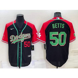 MLB Dodgers 50 Mookie Betts Red Black Nike Cool Base Men Jersey MLB Dodgers 50 Mookie Betts Red Black Nike Cool Base Men Jersey
