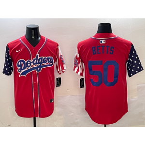 MLB Dodgers 50 Mookie Betts Red USA Flag Nike Cool Base Men Jersey MLB Dodgers 50 Mookie Betts Red USA Flag Nike Cool Base Men Jersey